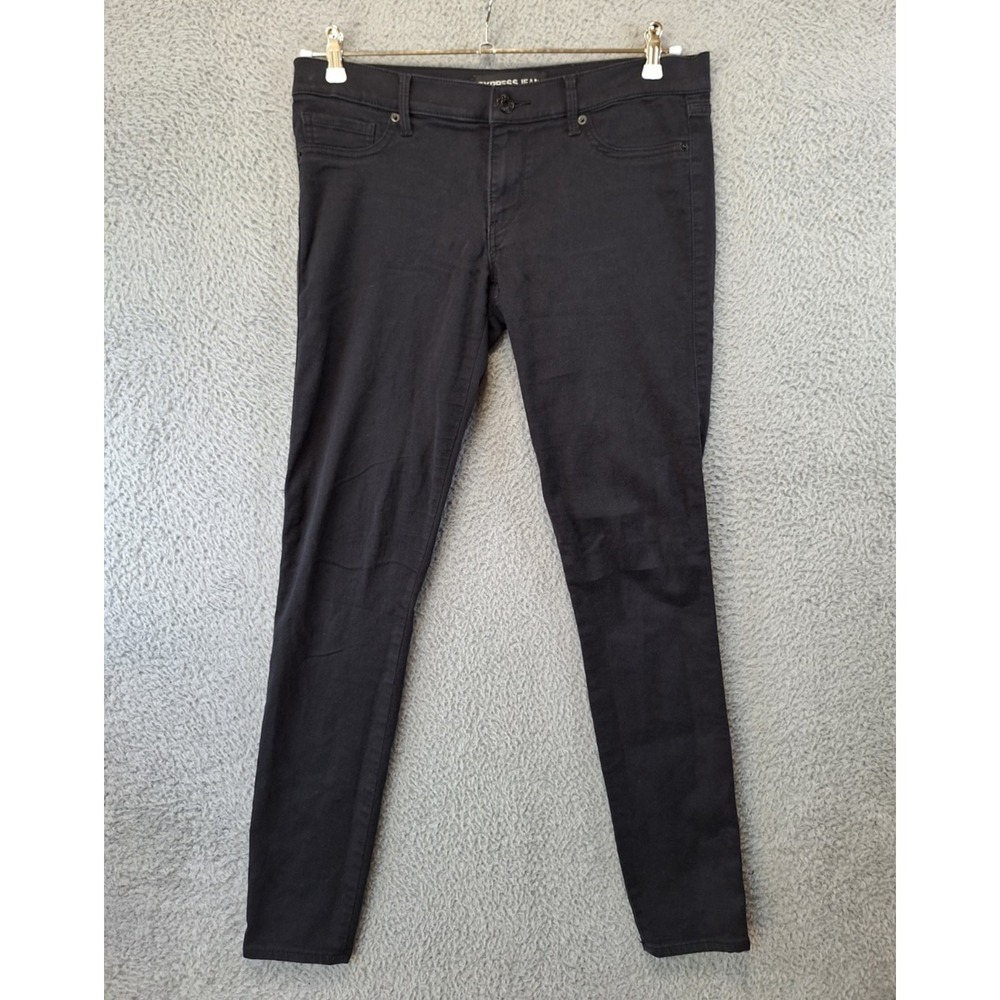Express Legging Jeans Womens 10 (Fits 35x32) Black Denim Stretch Low Rise Skinny